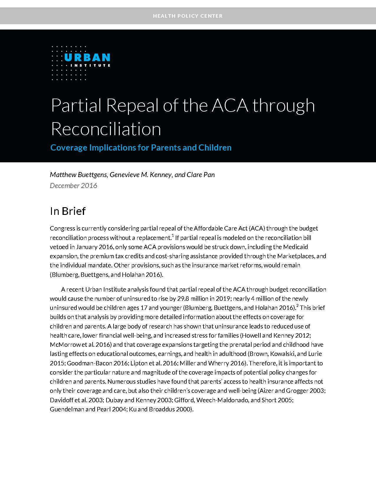 Partial Repeal of the ACA through Reconciliation: Coverage With Regard To Affordable Care Act Worksheet
